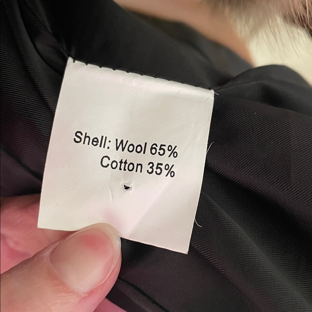 Wool Blend Camel Double-Breasted Pea Coat - Picture 14 of 16
